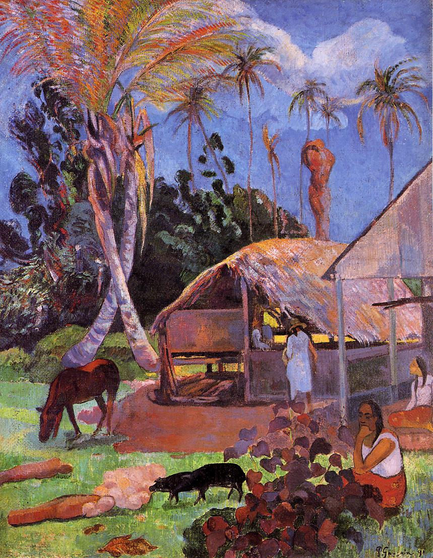 The Black Pigs - Paul Gauguin Painting